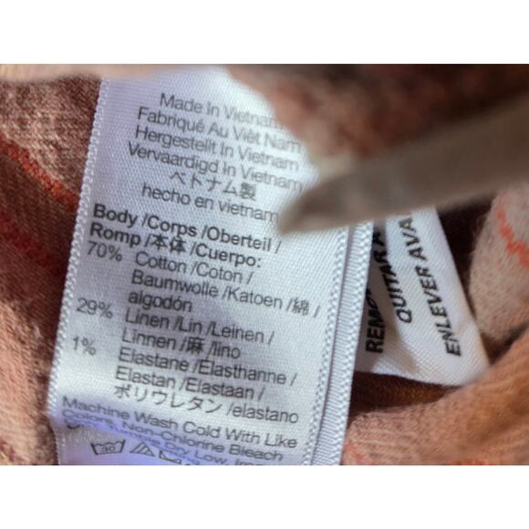 Madewell Linen Button down Short Sleeve Camp Shirt Womens Medium - Picture 3 of 6